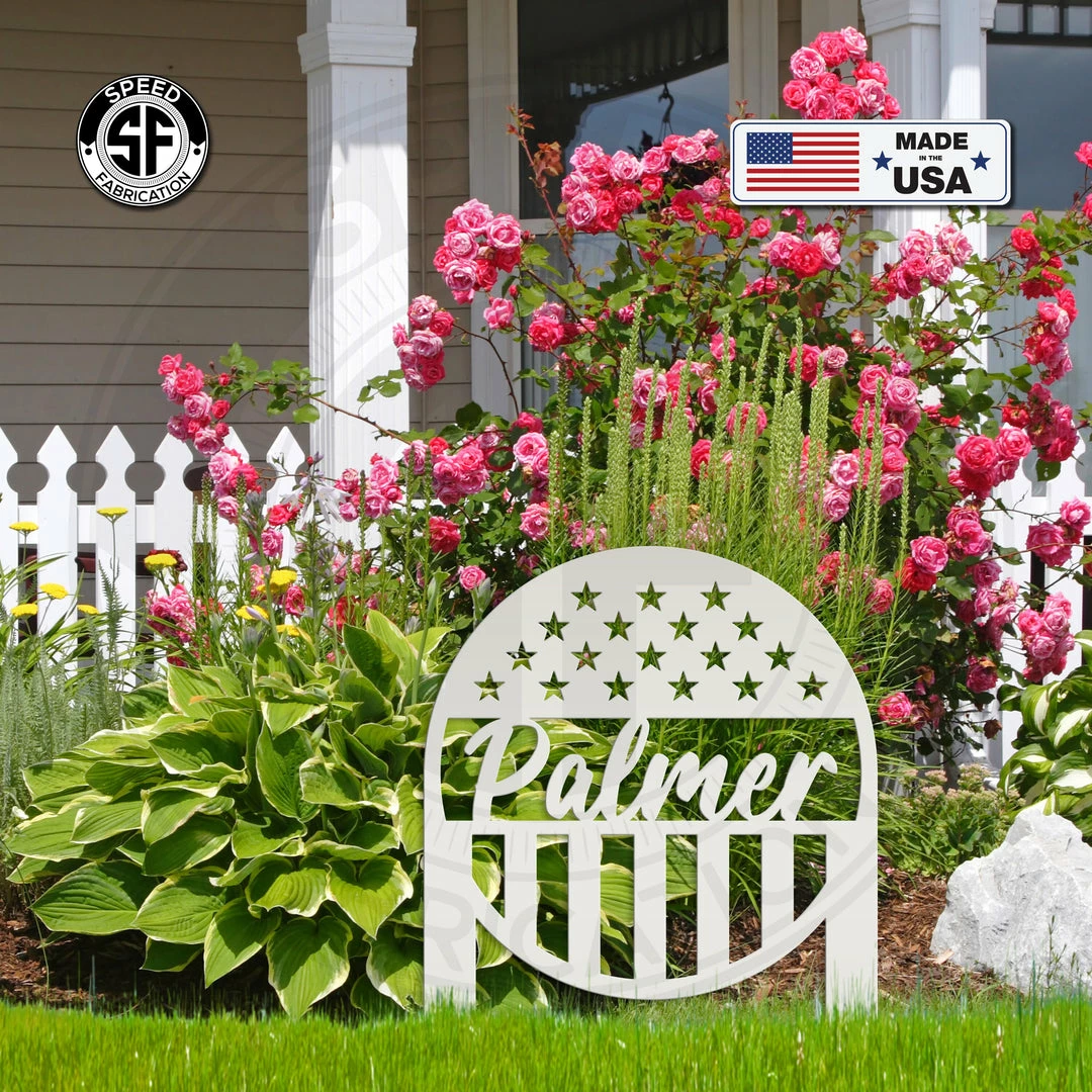 Speed Fabrication Custom Flag Metal Yard Stake - Patriotic Yard Stake
