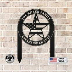 Speed Fabrication Custom Patriotic Name Yard Stake- Family Name Yard Stake