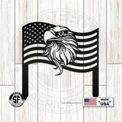 Speed Fabrication American Flag Eagle Metal Yard Stake