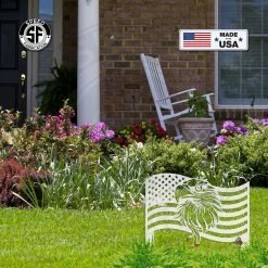 Speed Fabrication American Flag Eagle Metal Yard Stake