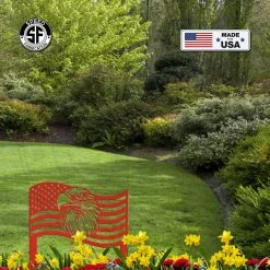 Speed Fabrication American Flag Eagle Metal Yard Stake