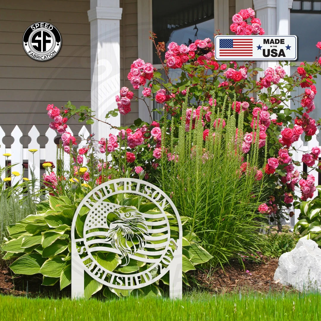 Speed Fabrication Patriotic Metal Signs Custom Eagle Yardstake