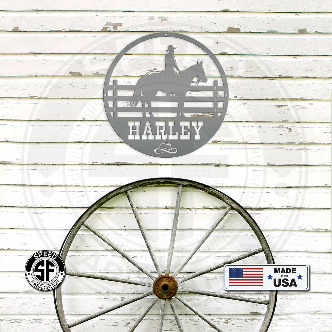 Speed Fabrication Custom Horse Name Metal Sign-Horse Stable Sign