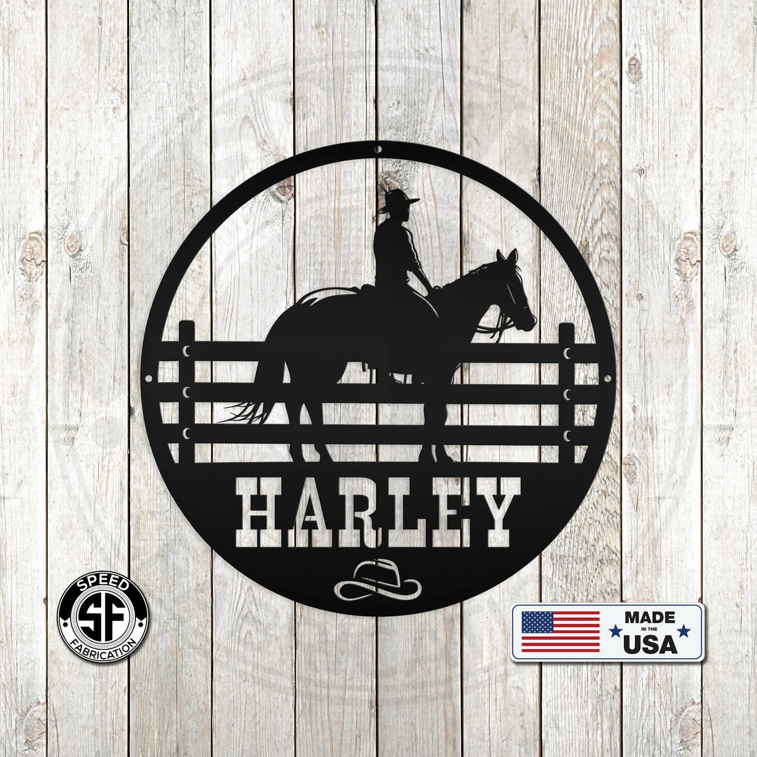 Speed Fabrication Custom Horse Name Metal Sign-Horse Stable Sign