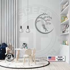 Speed Fabrication Child Swinging Sign-Metal Child On A Swing Sign