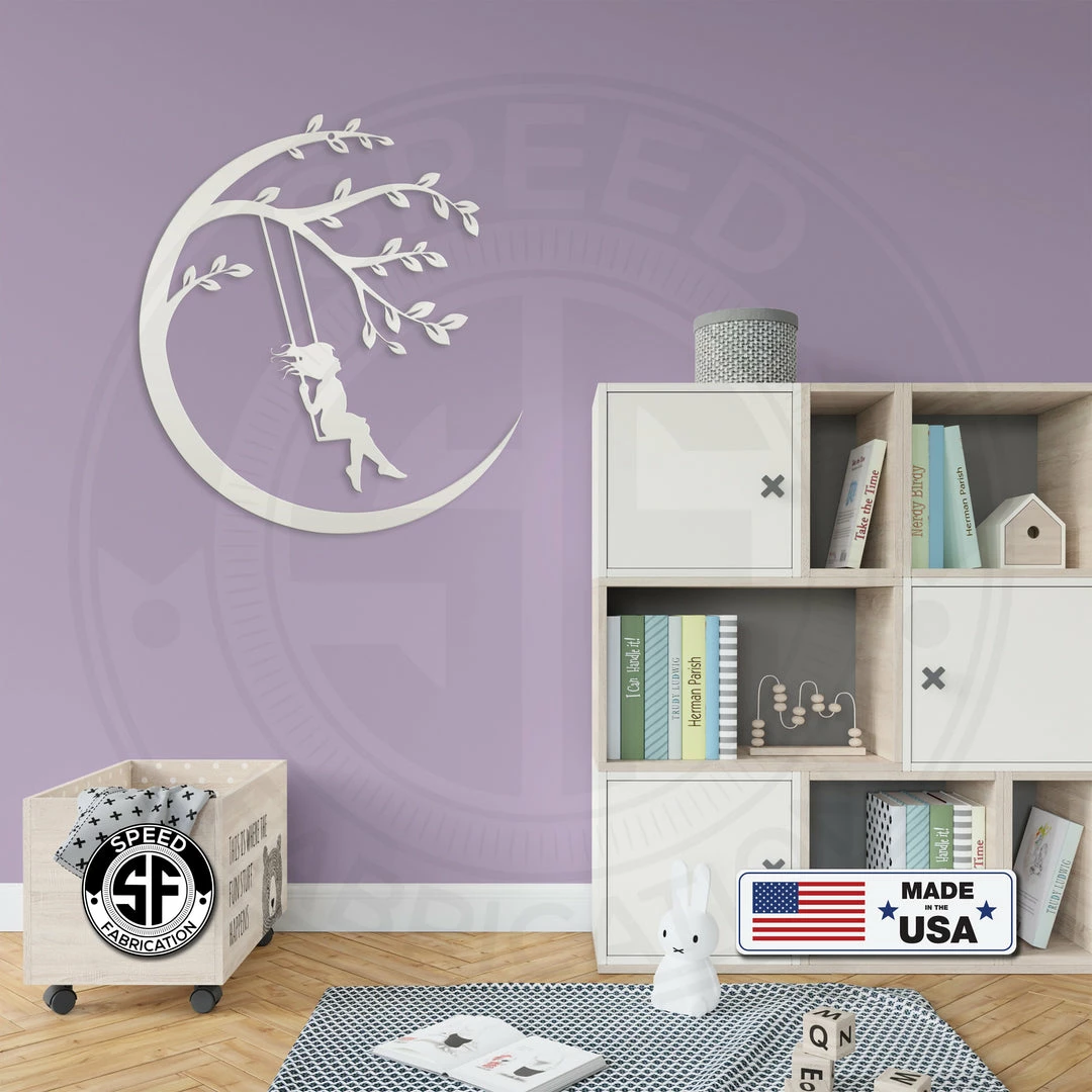 Speed Fabrication Child Swinging Sign-Metal Child On A Swing Sign