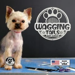 Speed Fabrication Custom Dog Grooming Sign, Pet Salon Sign, Custom Business Sign Business Indoor & Outdoor Metal Signs