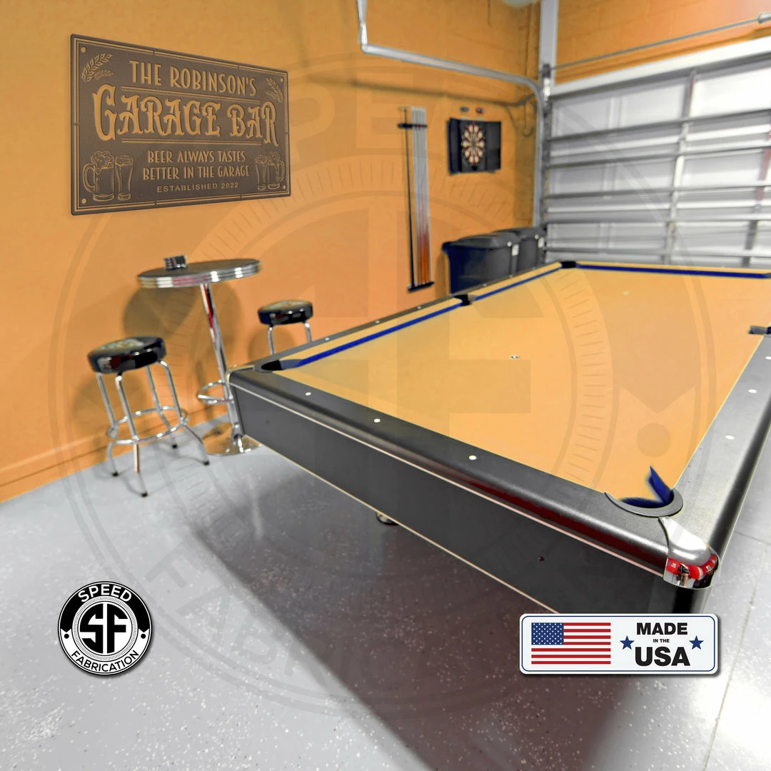 Speed Fabrication Rectangle Custom Garage Bar Metal Sign - Make It Your Own Wording- Man Cave Bar And Pub Custom Metal Signs