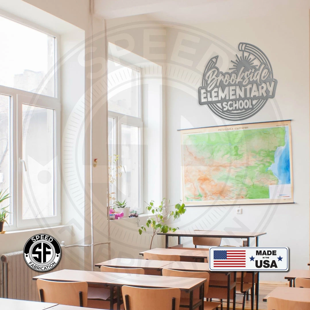 Speed Fabrication Business/Hobby Signs Custom School Name Metal Sign - Daycare Sign - Preschool Classroom Sign - Home Daycare Sign