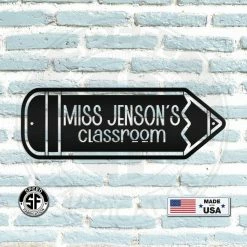 Speed Fabrication Custom Teacher Name Metal Sign - Personalized Classroom Sign - Gift For Teacher - Make Your Own Wording