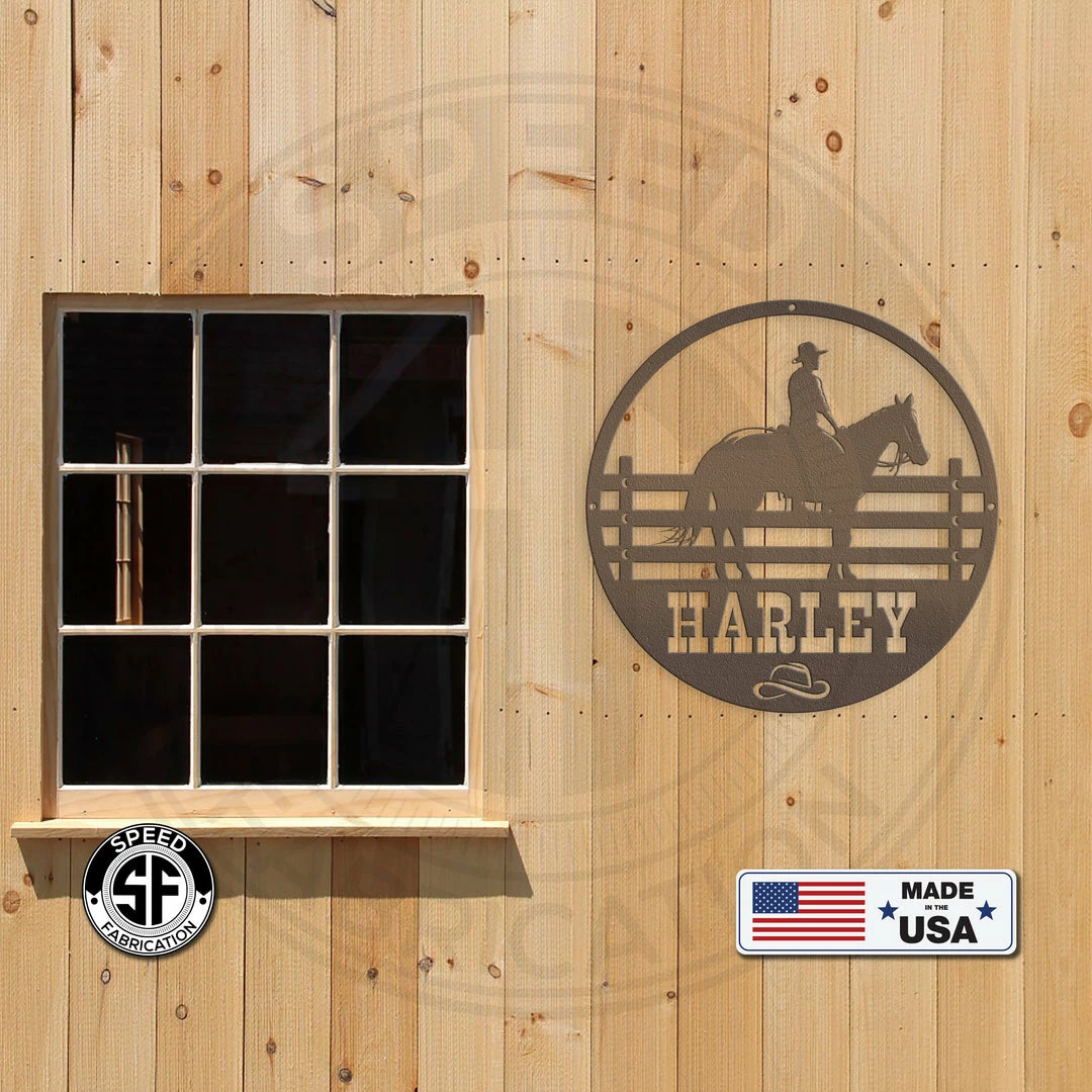 Speed Fabrication Custom Horse Name Metal Sign-Horse Stable Sign