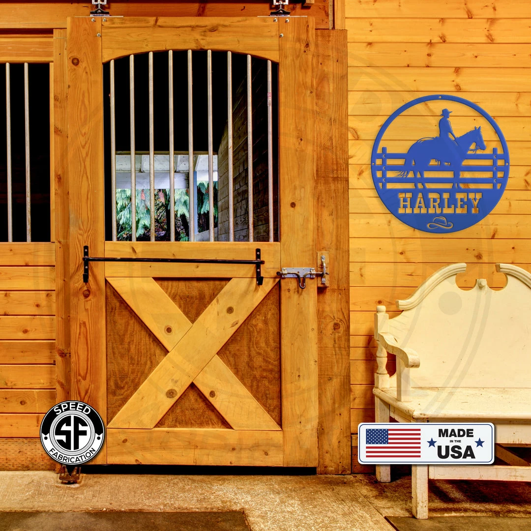 Speed Fabrication Custom Horse Name Metal Sign-Horse Stable Sign