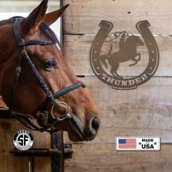 Speed Fabrication Personalized Horse Name Metal Sign- Horse Stable Name Sign Farm Metal Signs