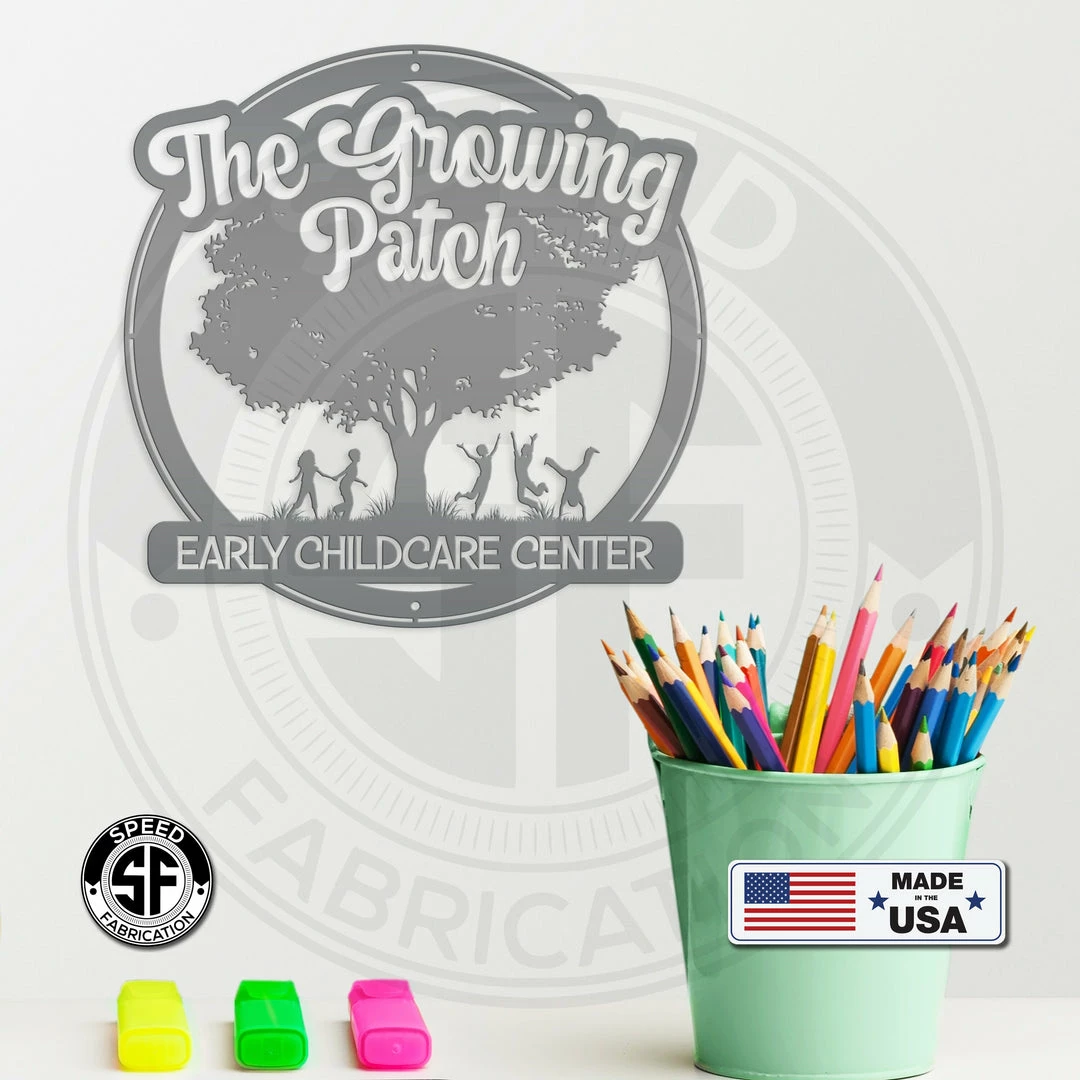 Speed Fabrication Business Indoor & Outdoor Metal Signs Custom Daycare Preschool Metal Sign - Child Daycare Business