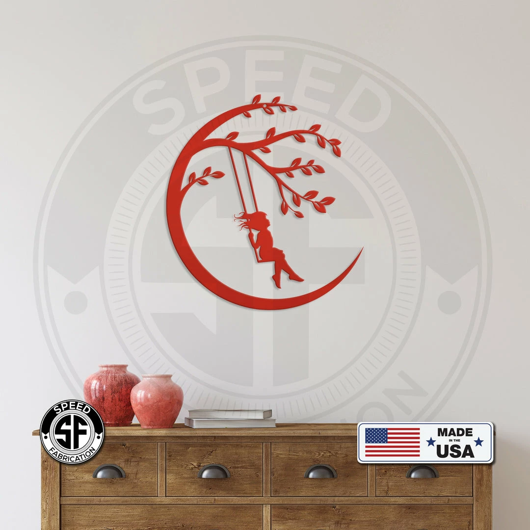 Speed Fabrication Child Swinging Sign-Metal Child On A Swing Sign