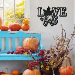 Speed Fabrication Halloween Metal Signs Fall Door Sign - Love Fall Metal Sign - Autumn Decor -