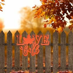 Speed Fabrication Halloween Metal Signs Fall Door Sign - Love Fall Metal Sign - Autumn Decor -