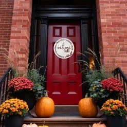 Speed Fabrication Round Welcome Sign For Fall - Autumn Decor - Door Sign For Fall