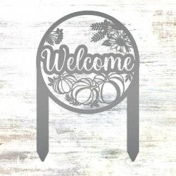 Speed Fabrication Fall/Autumn Metal Signs Fall Welcome Metal Yard Stake - Autumn Decor - Yard Sign For Fall