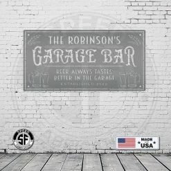 Speed Fabrication Rectangle Custom Garage Bar Metal Sign - Make It Your Own Wording- Man Cave Bar And Pub Custom Metal Signs