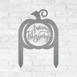 Speed Fabrication Pumpkin Autumn Blessings Metal Yard Stake - Fall Decor