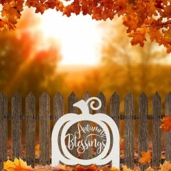 Speed Fabrication Pumpkin Autumn Blessings Metal Yard Stake - Fall Decor