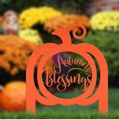 Speed Fabrication Pumpkin Autumn Blessings Metal Yard Stake - Fall Decor