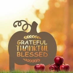 Speed Fabrication Fall/Autumn Metal Signs Grateful Thankful Blessed Metal Yard Stake - Autumn Decor