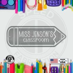 Speed Fabrication Custom Teacher Name Metal Sign - Personalized Classroom Sign - Gift For Teacher - Make Your Own Wording