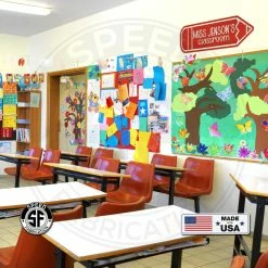 Speed Fabrication Custom Teacher Name Metal Sign - Personalized Classroom Sign - Gift For Teacher - Make Your Own Wording