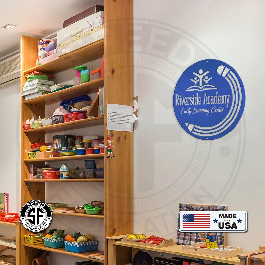 Speed Fabrication Custom Preschool Or School Metal Sign - Sign For School Or Business -Your Own Wording Or Logo