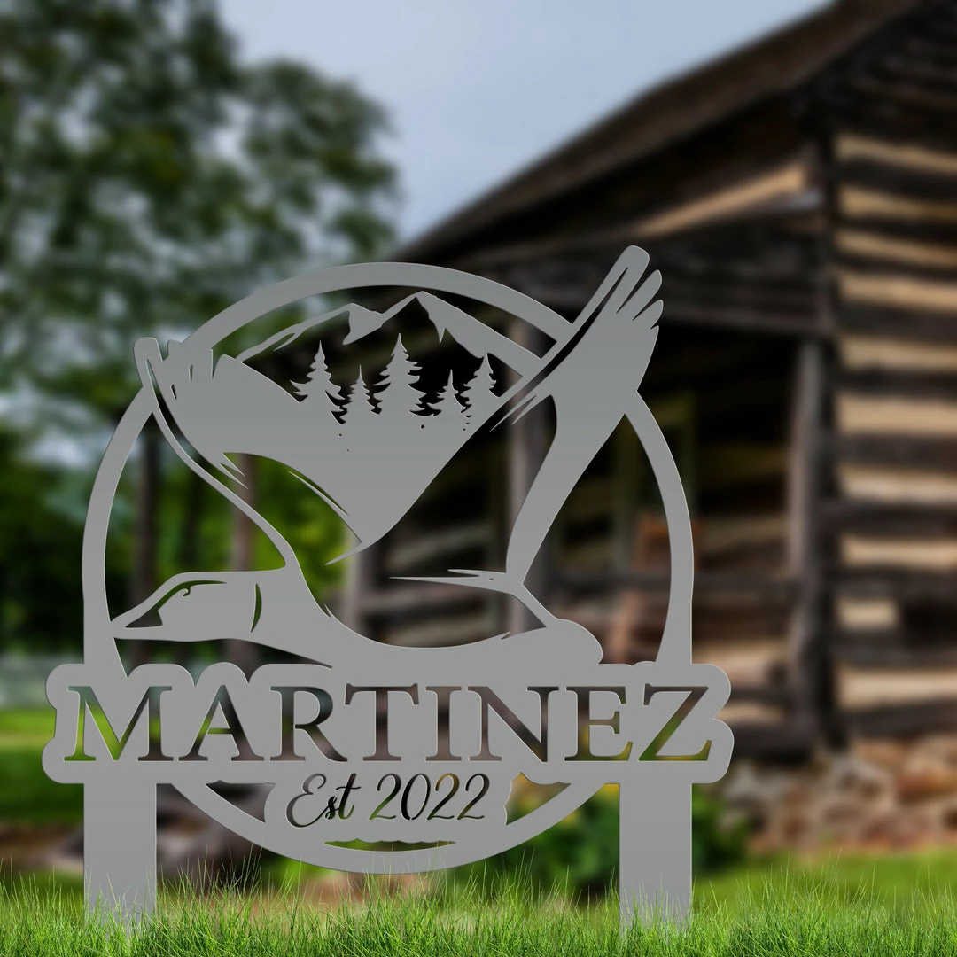 Speed Fabrication Hunting & Fishing Metal Signs Custom Duck Hunting Metal Lawn Sign - Your Name Lawn Sign