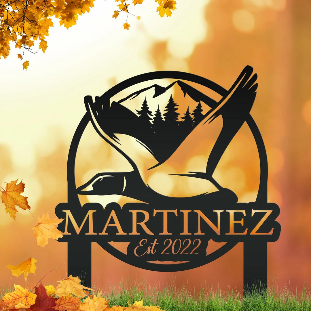 Speed Fabrication Hunting & Fishing Metal Signs Custom Duck Hunting Metal Lawn Sign - Your Name Lawn Sign