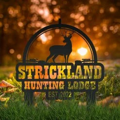 Speed Fabrication Personalized Deer Lodge Yard Stake - Make Your Own Wording