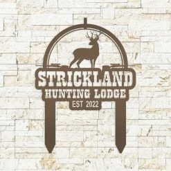 Speed Fabrication Personalized Deer Lodge Yard Stake - Make Your Own Wording