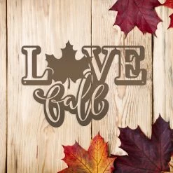Speed Fabrication Halloween Metal Signs Fall Door Sign - Love Fall Metal Sign - Autumn Decor -