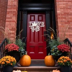 Speed Fabrication Halloween Metal Signs Fall Door Sign - Love Fall Metal Sign - Autumn Decor -