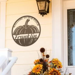 Speed Fabrication Fall/Autumn Metal Signs Personalized Welcome To Our Patch Metal Sign - Autumn Pumpkin Decor - Outdoor Fall Decor