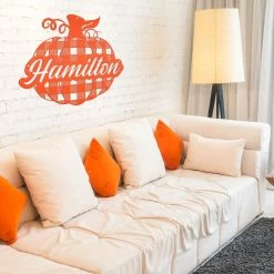 Speed Fabrication Custom Plaid Pumpkin Metal Sign - Autumn Decor