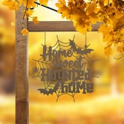 Speed Fabrication Halloween Metal Signs Home Sweet Haunted Home Metal Sign - Halloween Decor