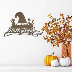 Speed Fabrication Halloween Metal Signs Metal Halloween Wall Decor - Witch's Hat Halloween Sign
