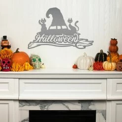 Speed Fabrication Halloween Metal Signs Metal Halloween Wall Decor - Witch's Hat Halloween Sign