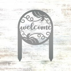 Speed Fabrication Pumpkin Welcome Sign - Fall Metal Yard Stake - Metal Yard Sign With Pumpkin
