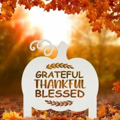 Speed Fabrication Fall/Autumn Metal Signs Grateful Thankful Blessed Metal Yard Stake - Autumn Decor