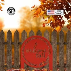 Speed Fabrication Welcome Fall Metal Yard Stake - Autumn Decor Fall/Autumn Metal Signs