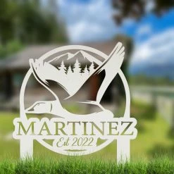 Speed Fabrication Hunting & Fishing Metal Signs Custom Duck Hunting Metal Lawn Sign - Your Name Lawn Sign