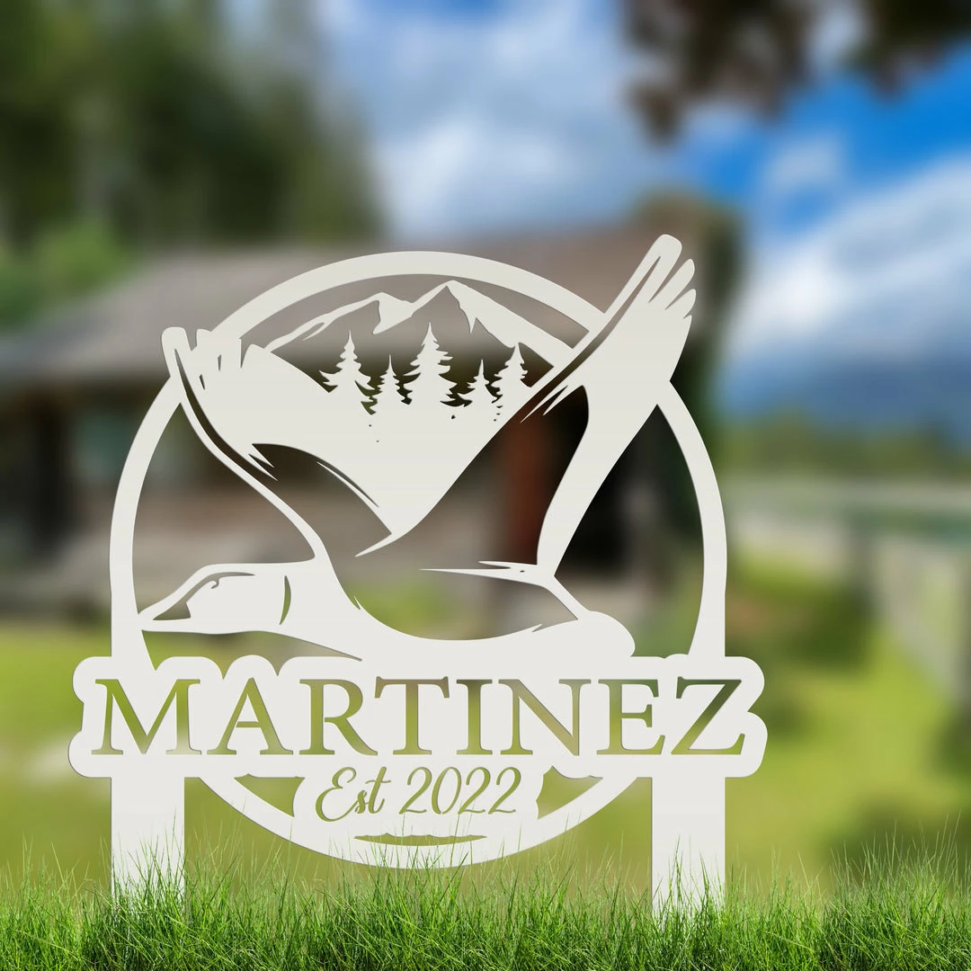 Speed Fabrication Hunting & Fishing Metal Signs Custom Duck Hunting Metal Lawn Sign - Your Name Lawn Sign