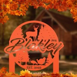 Speed Fabrication Custom Deer And Turkey Metal Yard Stake - Your Wording Custom Lawn Sign - Precision Laser Cut