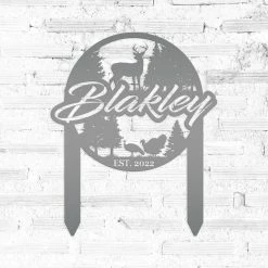 Speed Fabrication Custom Deer And Turkey Metal Yard Stake - Your Wording Custom Lawn Sign - Precision Laser Cut