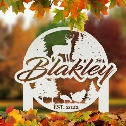 Speed Fabrication Custom Deer And Turkey Metal Yard Stake - Your Wording Custom Lawn Sign - Precision Laser Cut